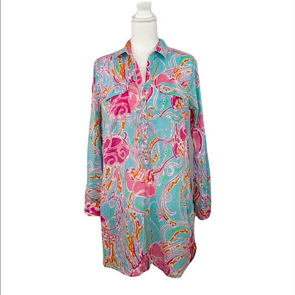 Lilly Pulitzer beach shirt dress/tunic - Picture 2 of 8